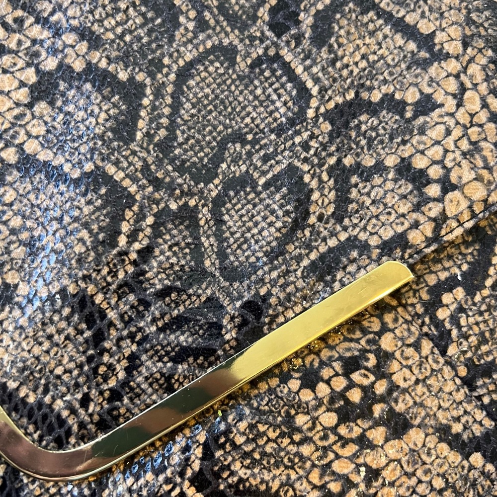 Miss Selfridge Large Python Snake‎ Print Clutch w… - image 4